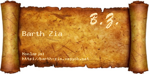 Barth Zia névjegykártya